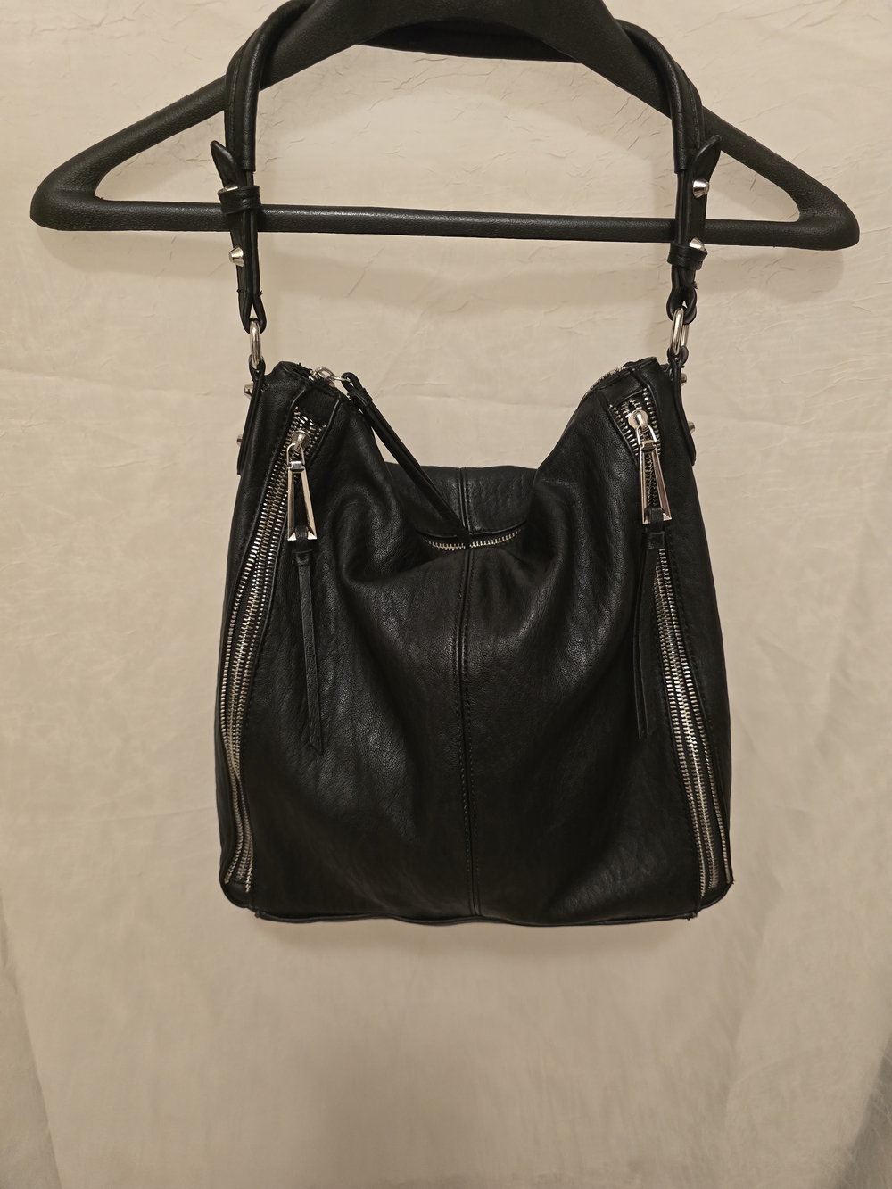 Jessica Simpson Black Shoulder Bag with Silver Hardware
